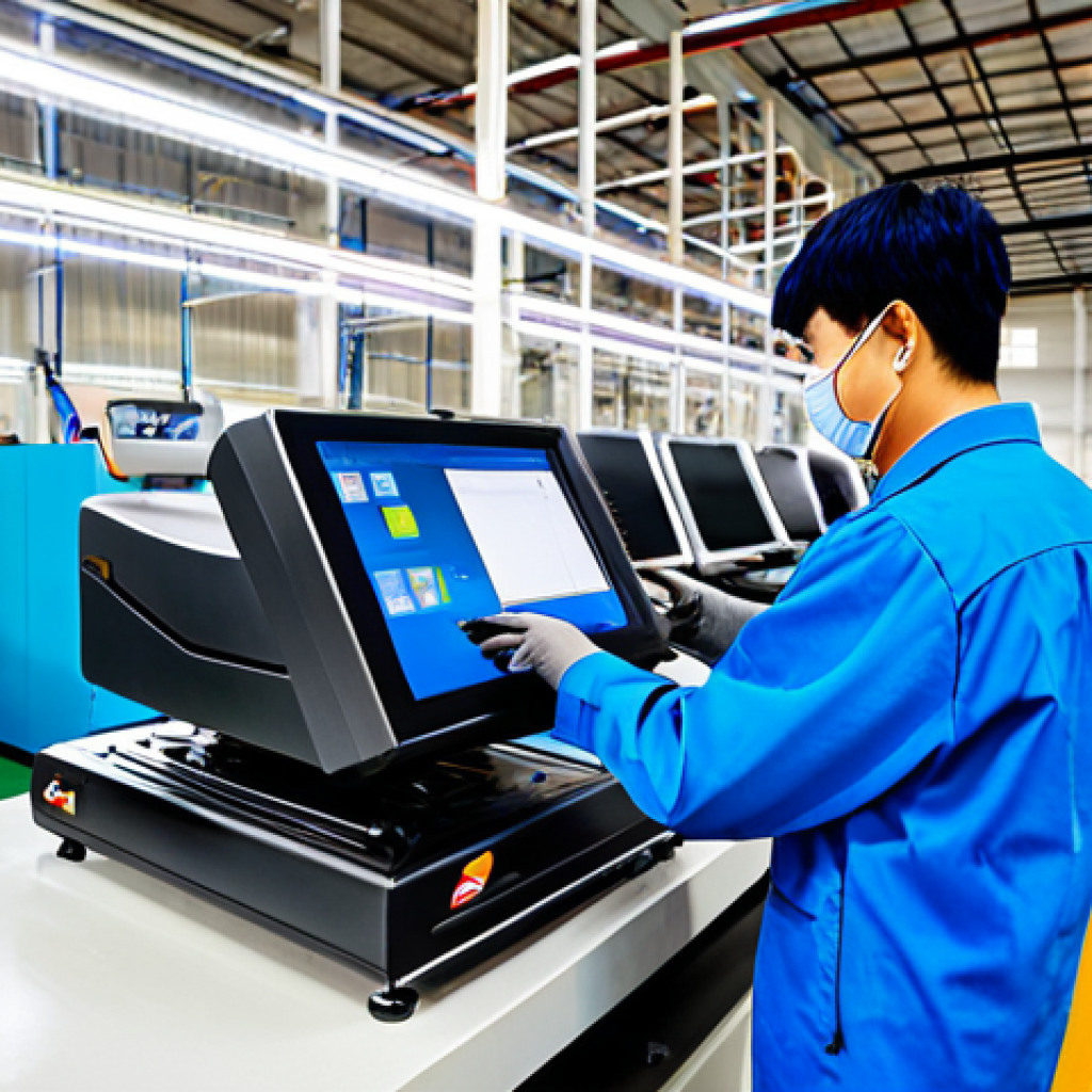 Modern Industrial Production in Vietnam**
"A bright, modern factory in Vietnam, showcasing a worker in professional attire using a 3D scanner to inspect automotive parts. The background includes advanced machinery and automated assembly lines. Fully clothed, appropriate content, safe for work, perfect anatomy, professional photography, high quality. Focus on demonstrating precision and technological advancement. Family-friendly. "
**